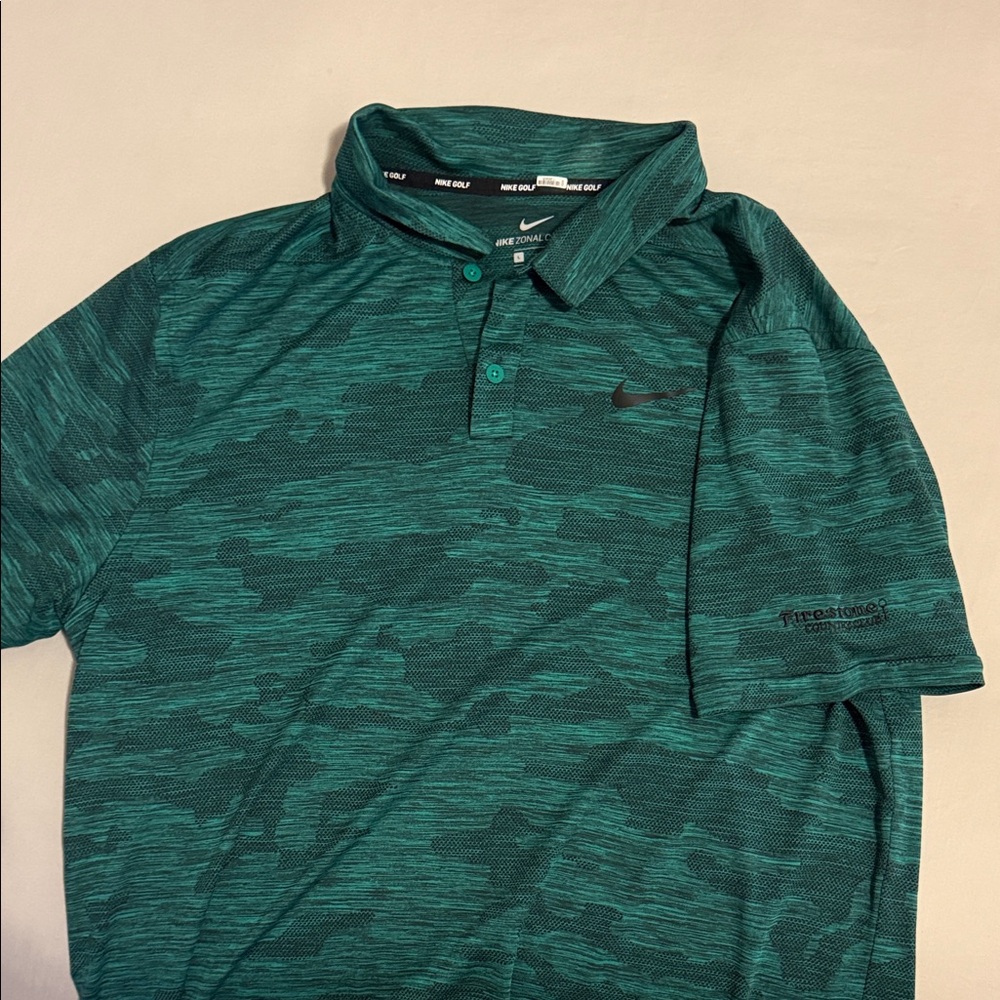 Nike Men's Teal Camo Polo Shirt
